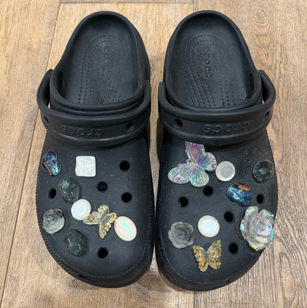 Crocs Iconic classic platform clogs with Jibbitz charms